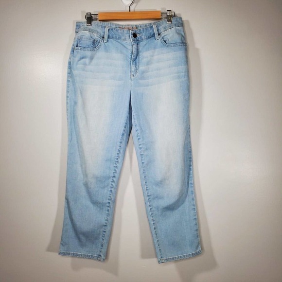 Chico's Platinum Crop Straight Leg Jeans Light Wash Blue Size .5 / Small - Picture 12 of 13